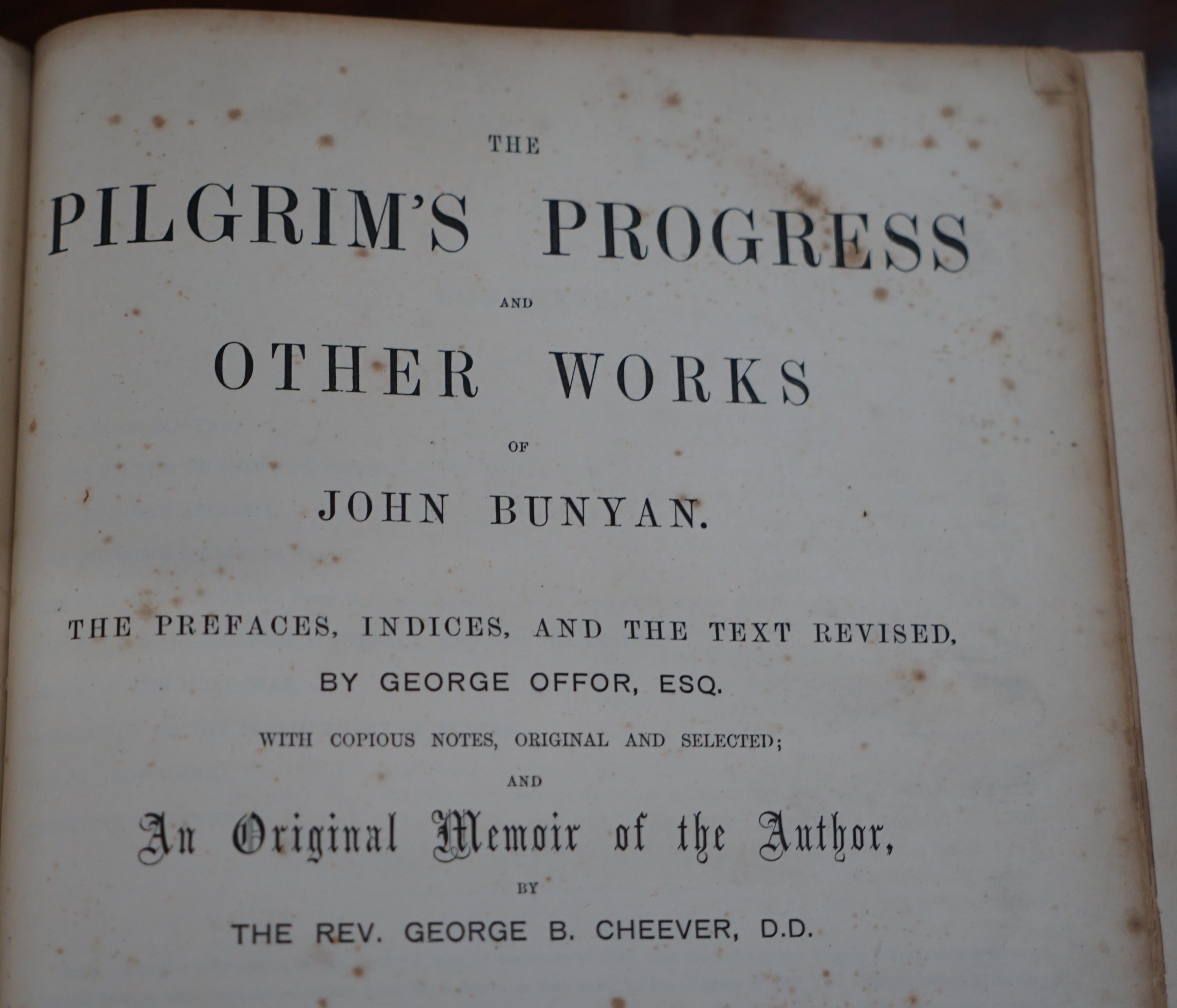 Rare 1872 Edition of the Pilgrim's Progress and Other Works of John Bunyan For Sale 1