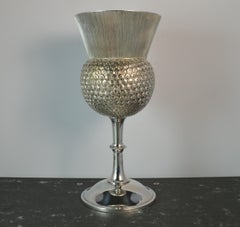 Rare 1872 Victorian Solid Silver Thistle Shaped Drinking Vessel Goblet Chalice
