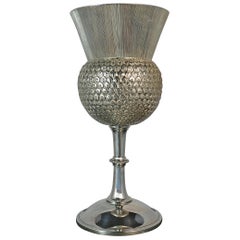 Rare 1872 Victorian Solid Silver Thistle Shaped Drinking Vessel Goblet Chalice