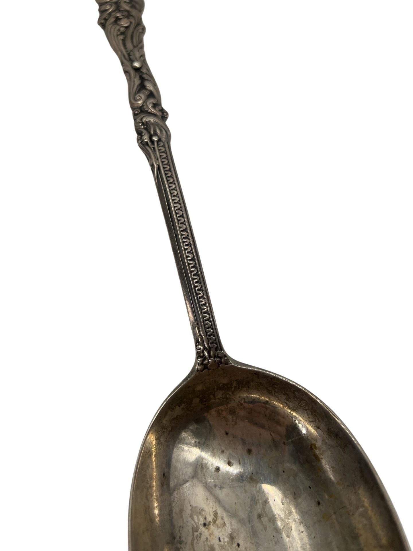 Rare 1888 Gorham Sterling Silver Versailles Potato Serving Spoon 12.5” In Good Condition For Sale In Atlanta, GA