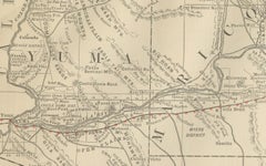 Rare 1888 Map of Arizona – Railroads, Mines & Early Frontier Settlements