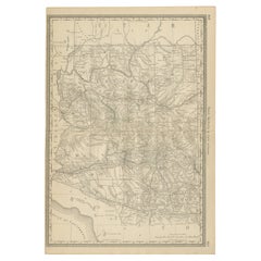 Rara mappa dell'Arizona del 1888 - Ferrovie, miniere e primi insediamenti di frontiera