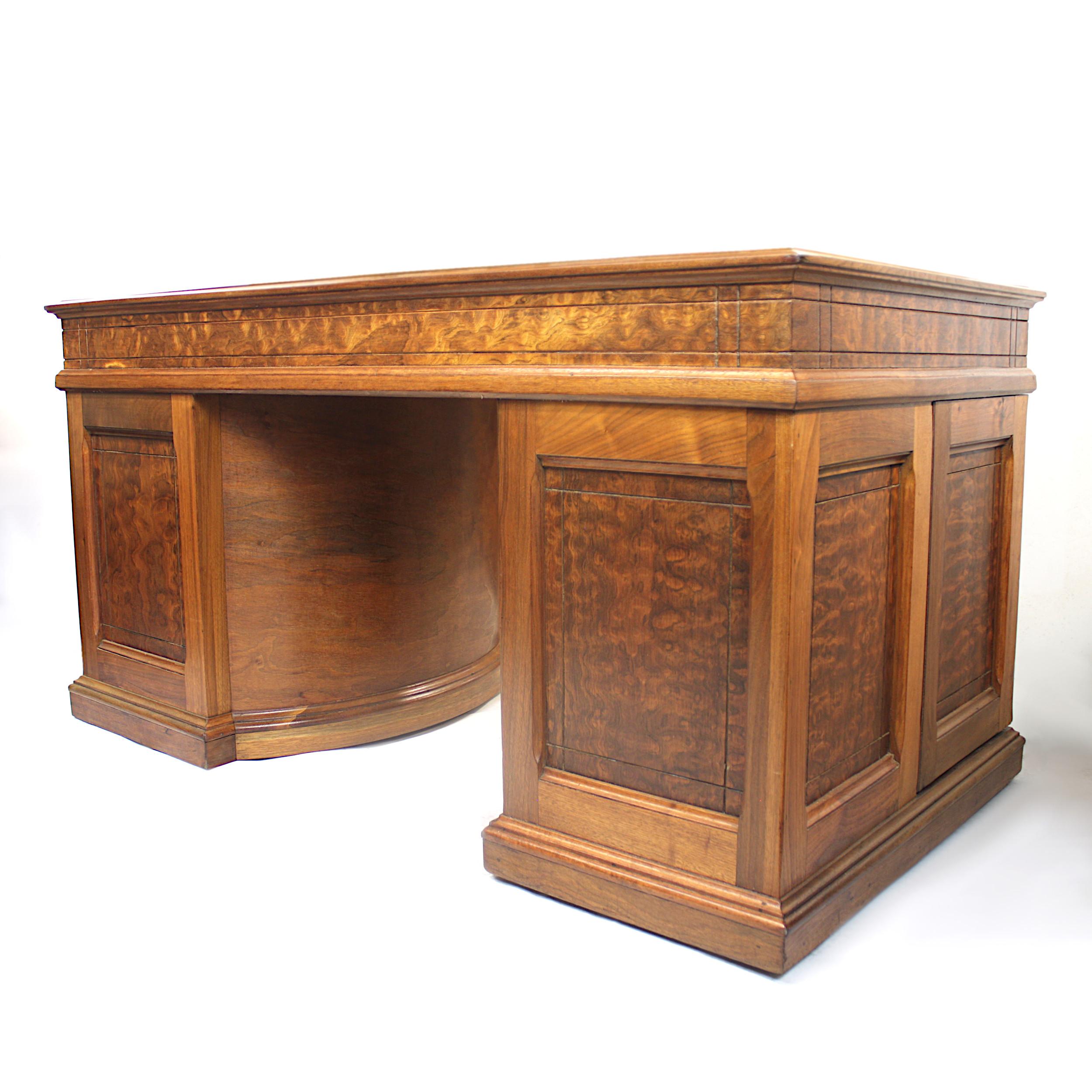 American Rare 1888 Queen Anne No. 8 Walnut Rotary Desk by the Wooton Desk Mfg. Co.