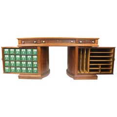 Rare 1888 Queen Anne No. 8 Walnut Rotary Desk by the Wooton Desk Mfg. Co.