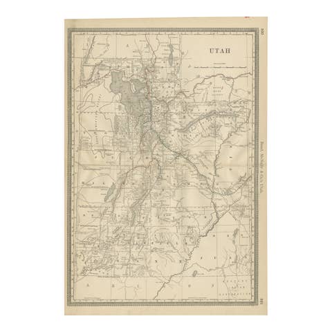 Rare 1888 Utah Map – The Beehive State’s Railroads, Counties & Great Salt Lake