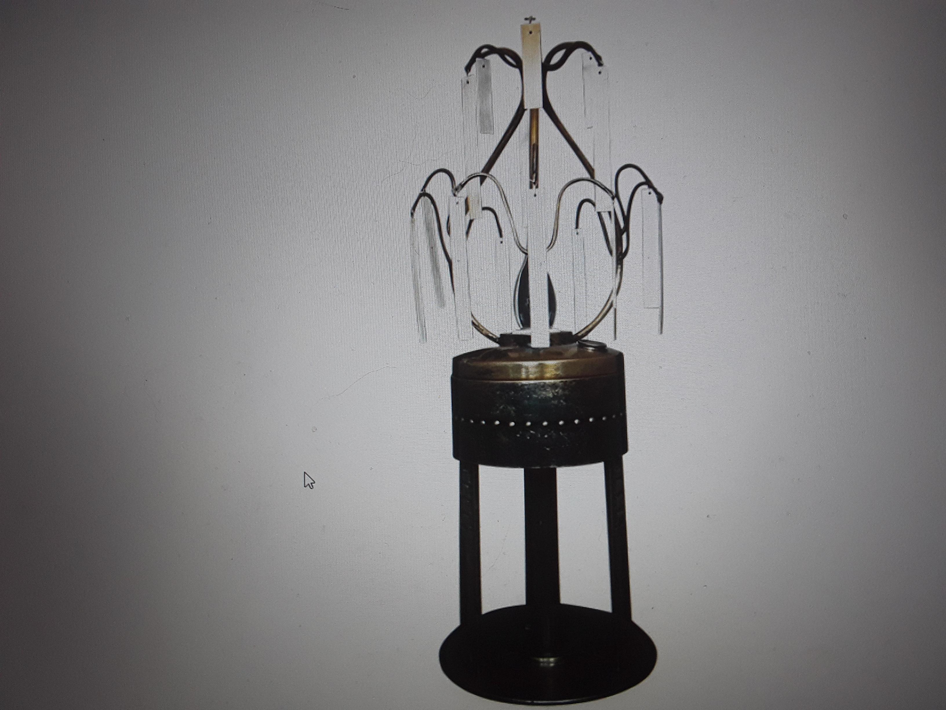 Rare 1890 German Jugendstil Arts & Crafts Oil Lamp Now Electric With Bone Slabs For Sale 11