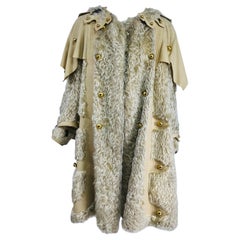 Rare 1890s Women's Cream Shaggy Mohair and Wool Winter Over Coat 