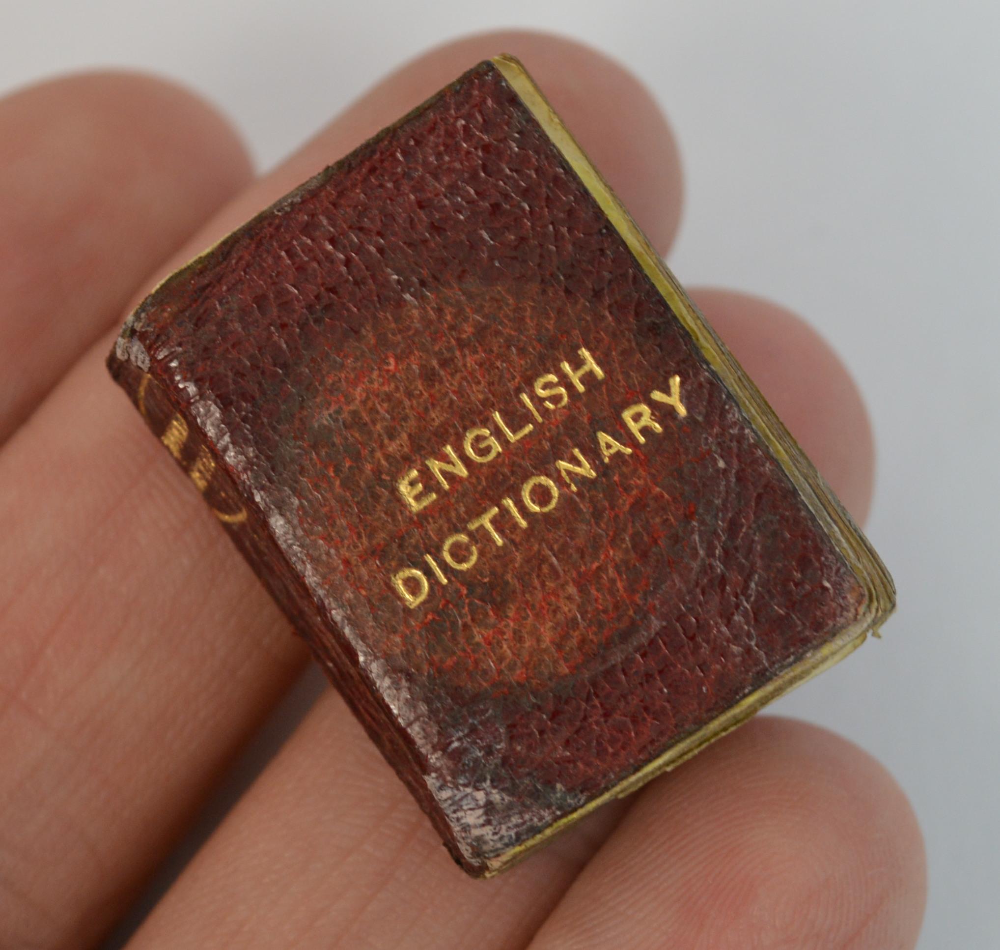 Rare 1893 Sampson Mordan Solid Silver Miniature English Dictionary & Holder Case 5