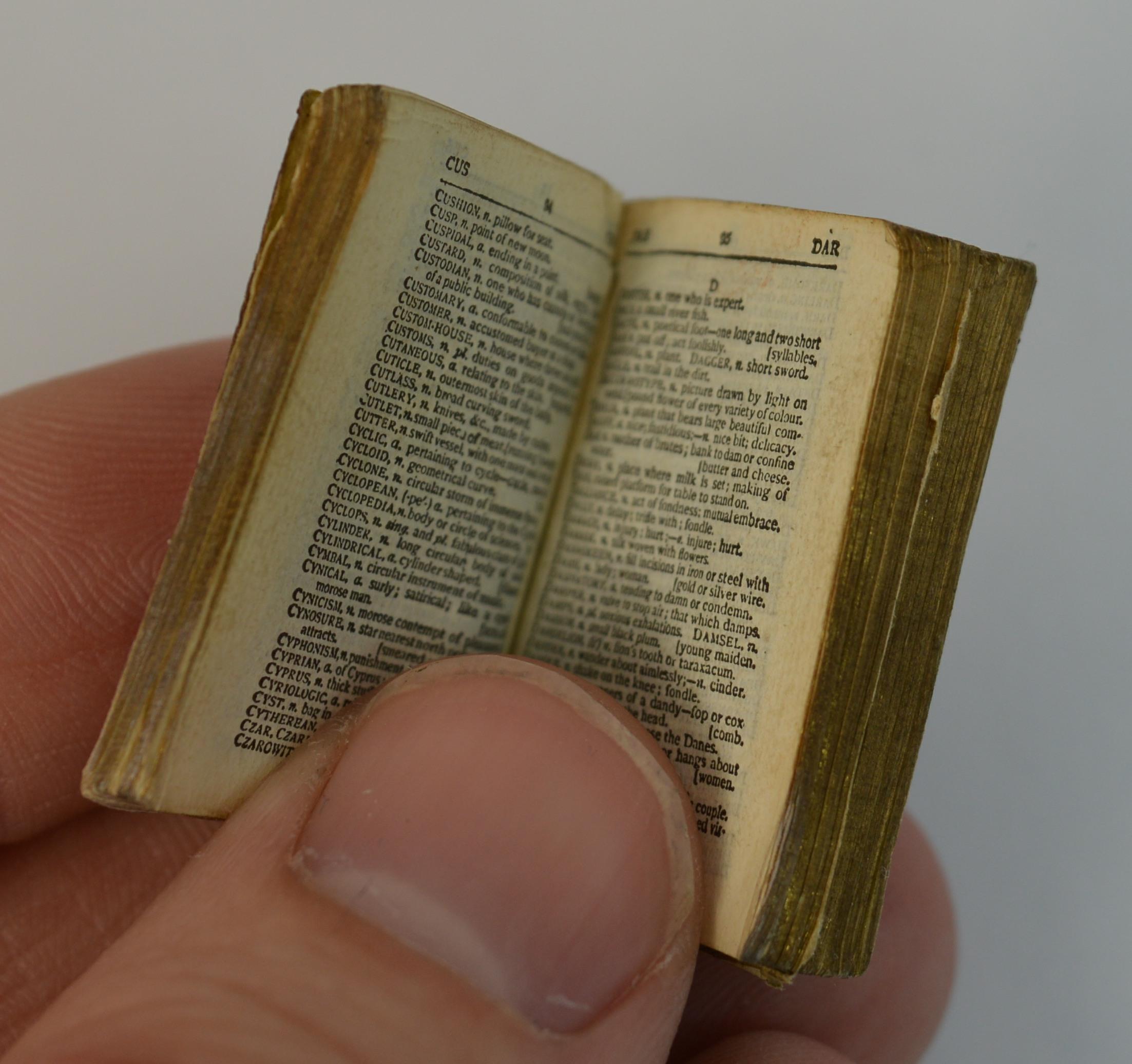 Rare 1893 Sampson Mordan Solid Silver Miniature English Dictionary & Holder Case 6