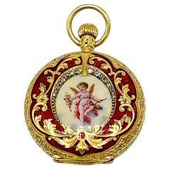 Rare 18ct Gold Enamel "Special" Diamond Grade Hunter Pocket Watch Waltham, 1898