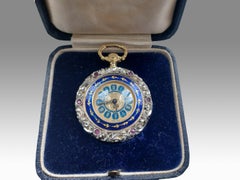Rare 18ct Ruby and Diamond Pocket Watch with Elaborate Mountings and Jewels