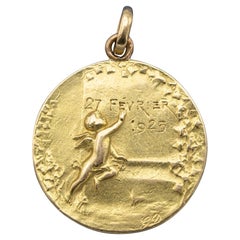 Rare 18k gold good luck cherub charm - Love family token - 1900's porte bonheur