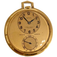 Rare 18k Gold Rolex Observatory Prince Imperial Dress Pocket Watch, circa 1950s