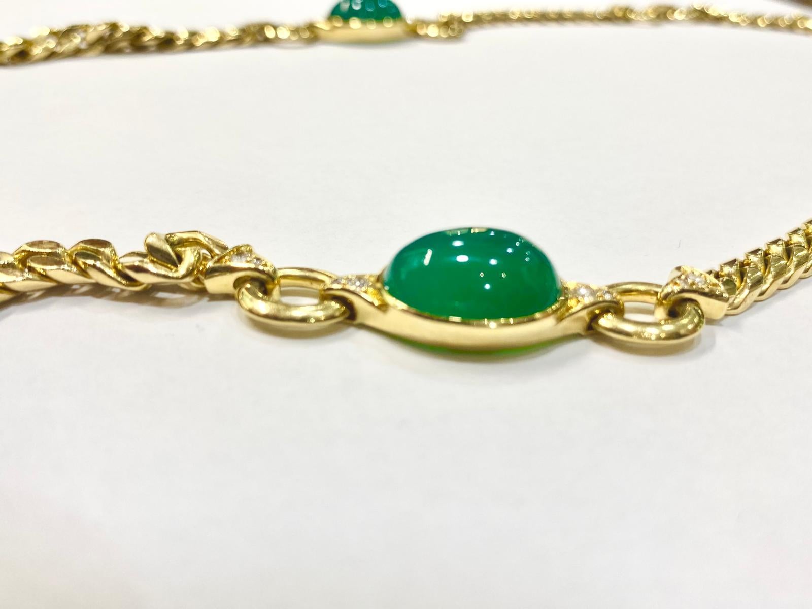 Taille brillant Rare parure maçonnique en or jaune 18 carats avec chrysoprase et diamants naturels en vente