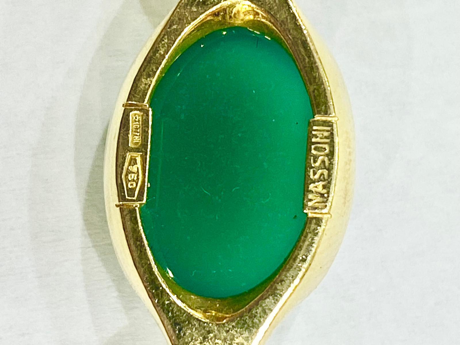 Rare parure maçonnique en or jaune 18 carats avec chrysoprase et diamants naturels en vente 2
