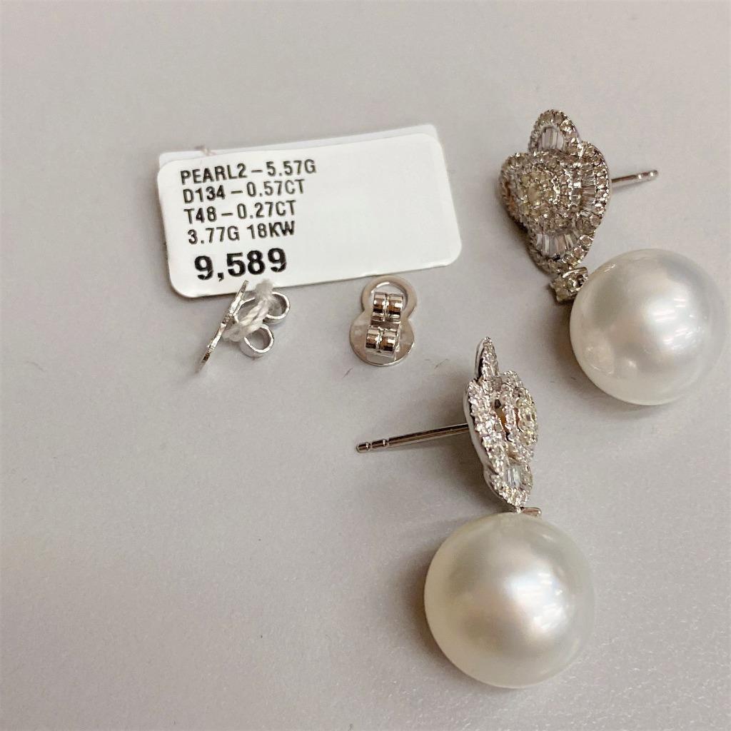 clover pearl earrings