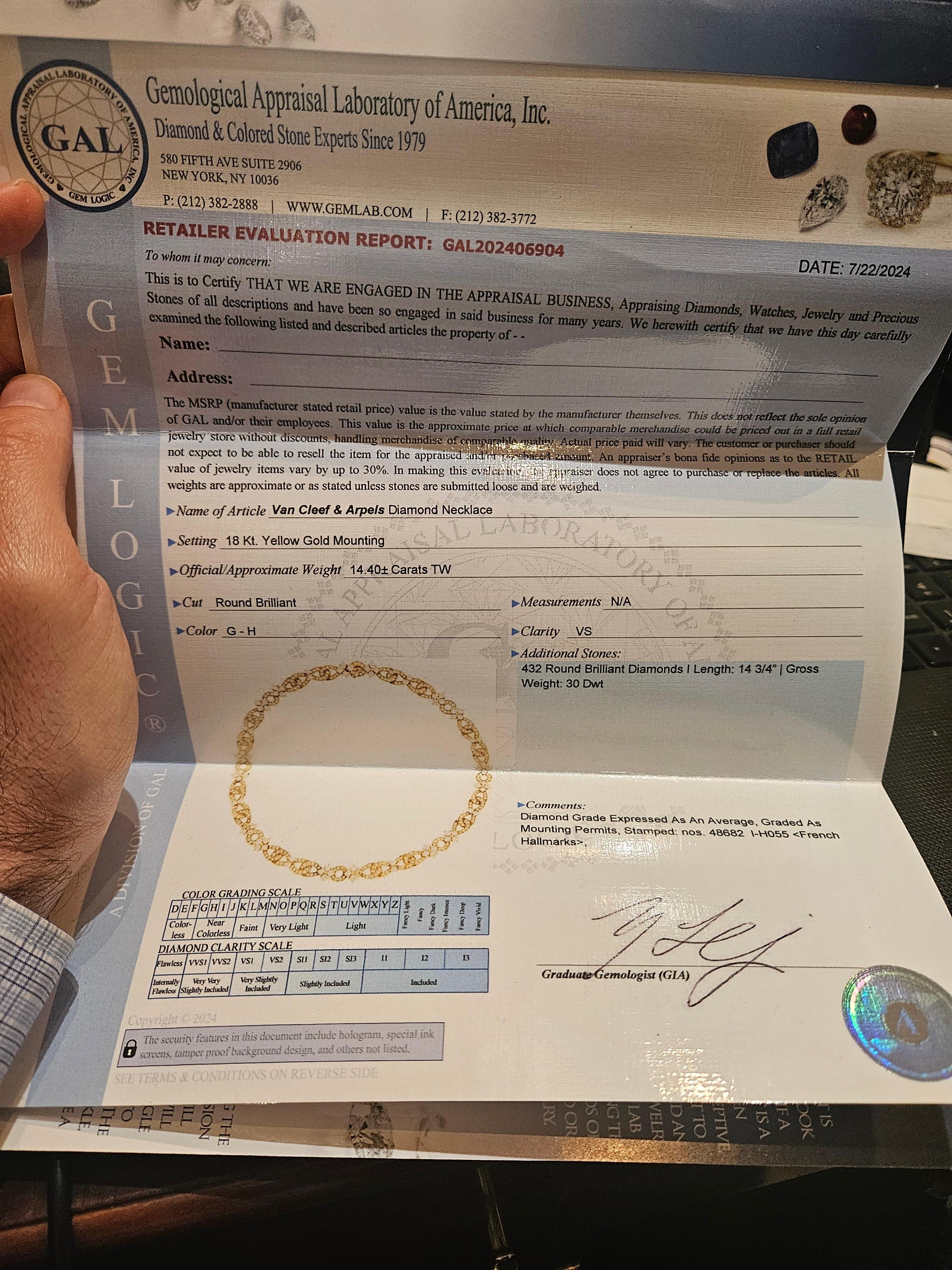Women's or Men's Rare 18KT Gold Van Cleef & Arpels Estate Diamond Necklace and 18KT Ruby Bracelet For Sale