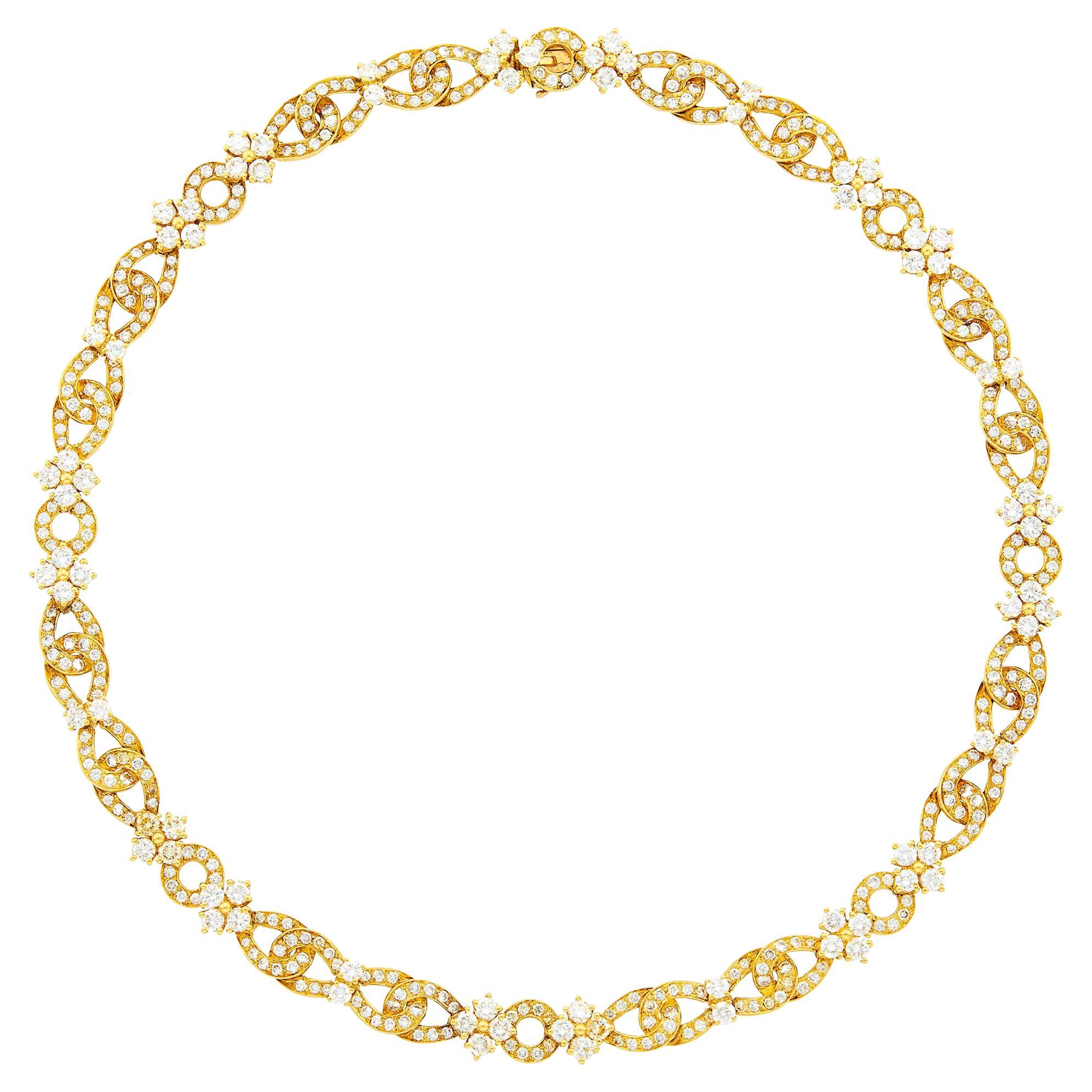 Van Cleef & Arpels, collier d'origine en or 18 carats avec fleurs et diamants