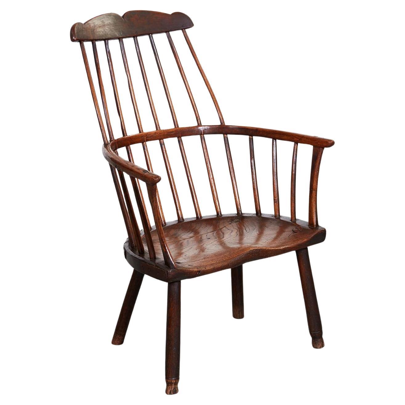 Rare 18ème siècle Fauteuil Windsor Lobster Pot