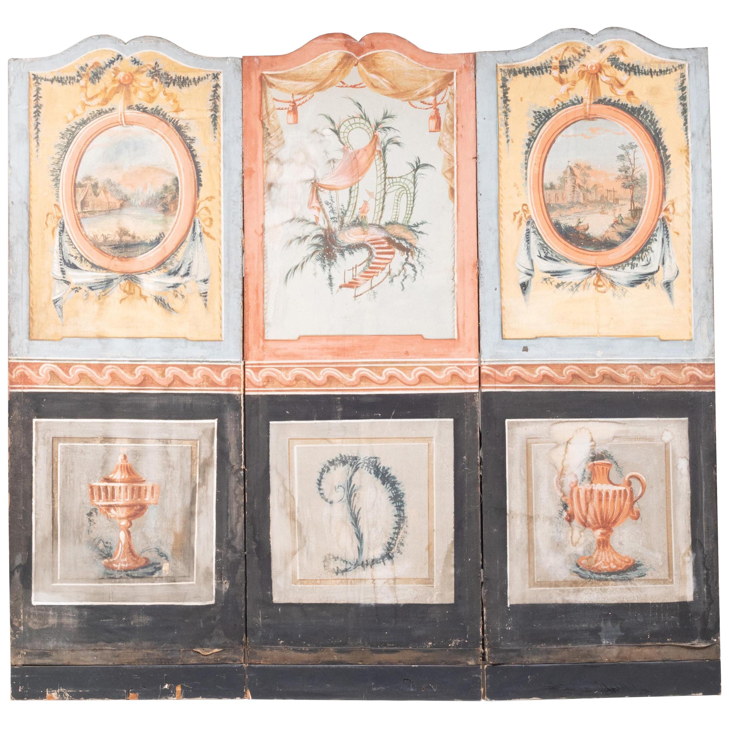 Rare 18th Century 3-Panel Screen, French