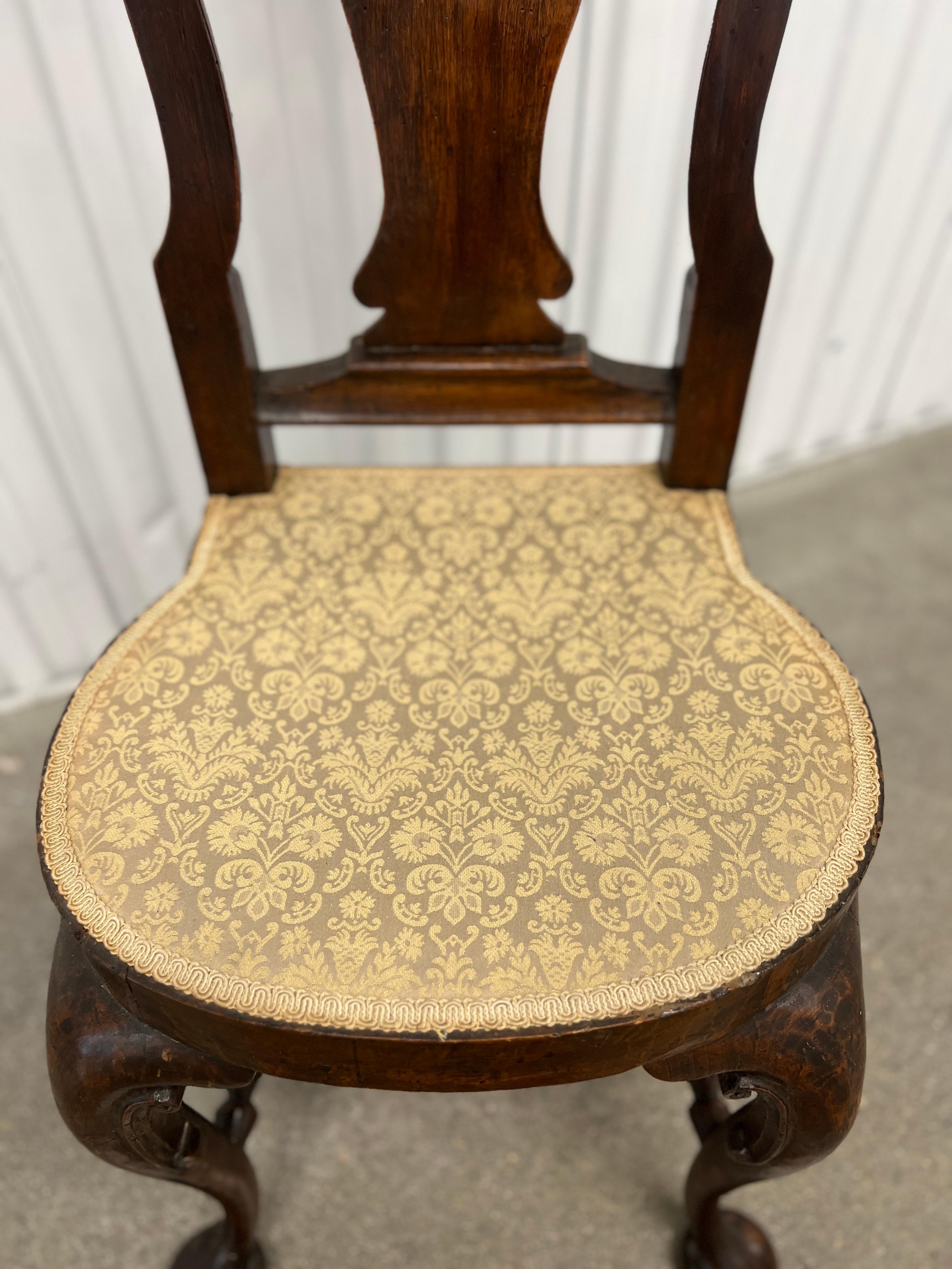 18th Century and Earlier Rare, 18th Century American or Bermuda Queen Anne Side Chair  For Sale