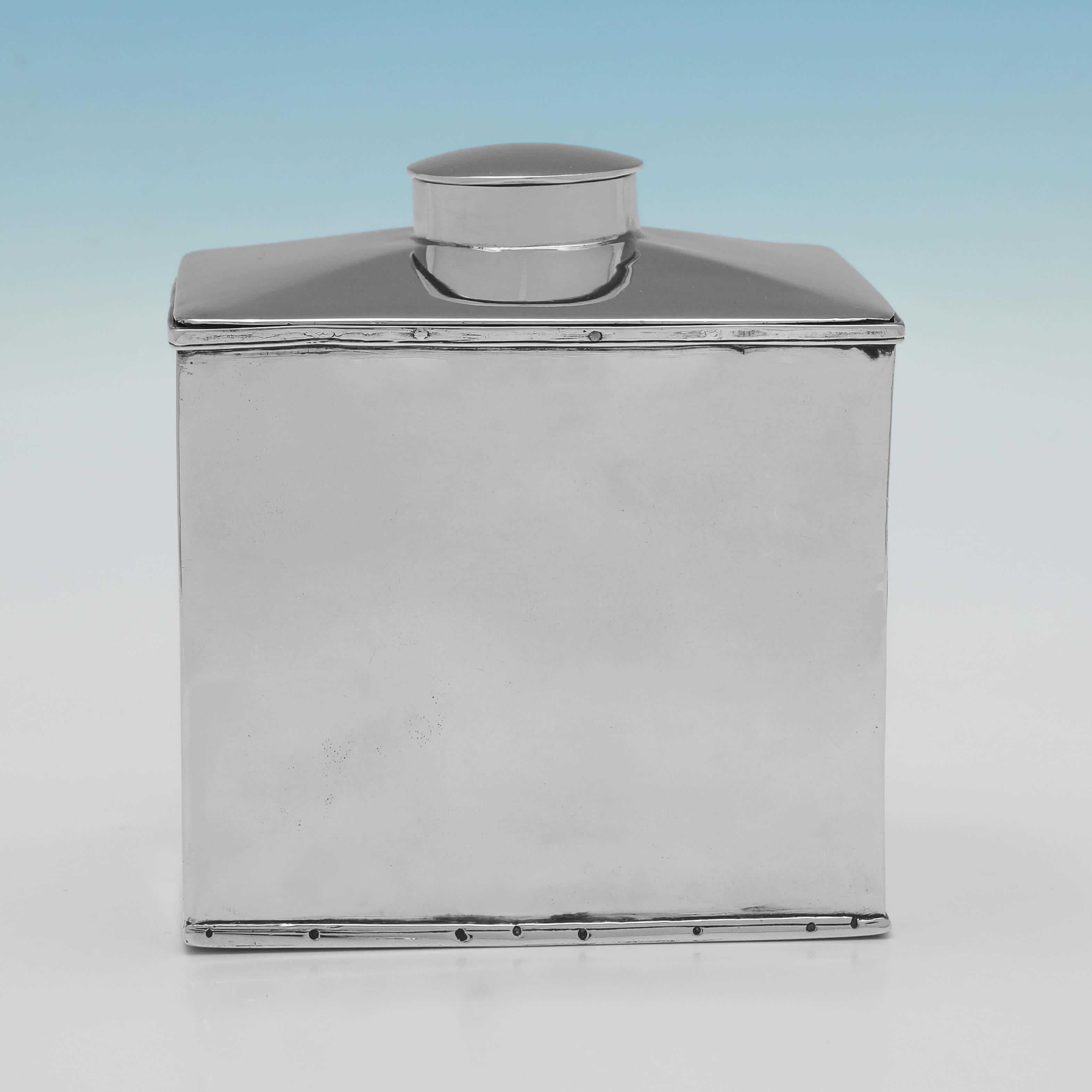 Marked with the Copenhagen hallmark for 1777 and the assay masters mark of Christopher Fabritius (assay master from 1749 - 1787) with an unrecorded makers mark, this handsome, Antique silver tea caddy, is very plain in style, with a removable top