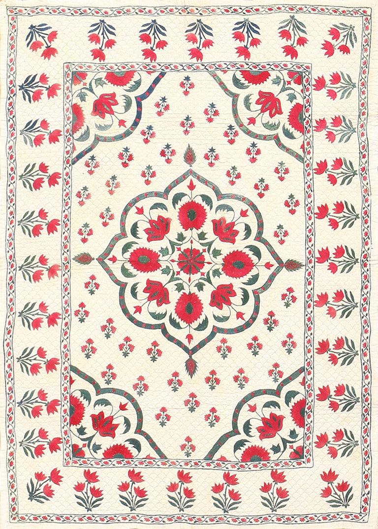 Rare 18th Century Antique Persian Quilted Embroidery, The Quilt’s Origin: Persia, Circa Date: 1800