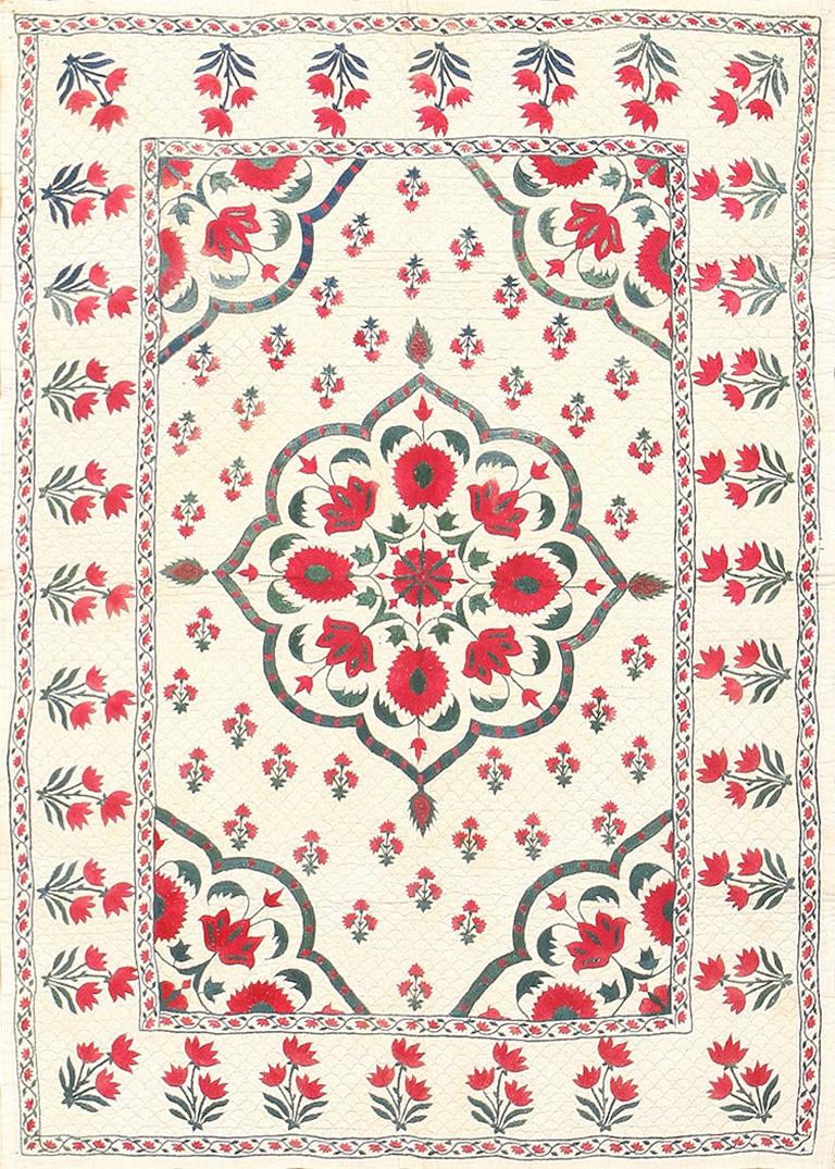 Other Rare 18th Century Antique Persian Quilted Embroidery 2'6