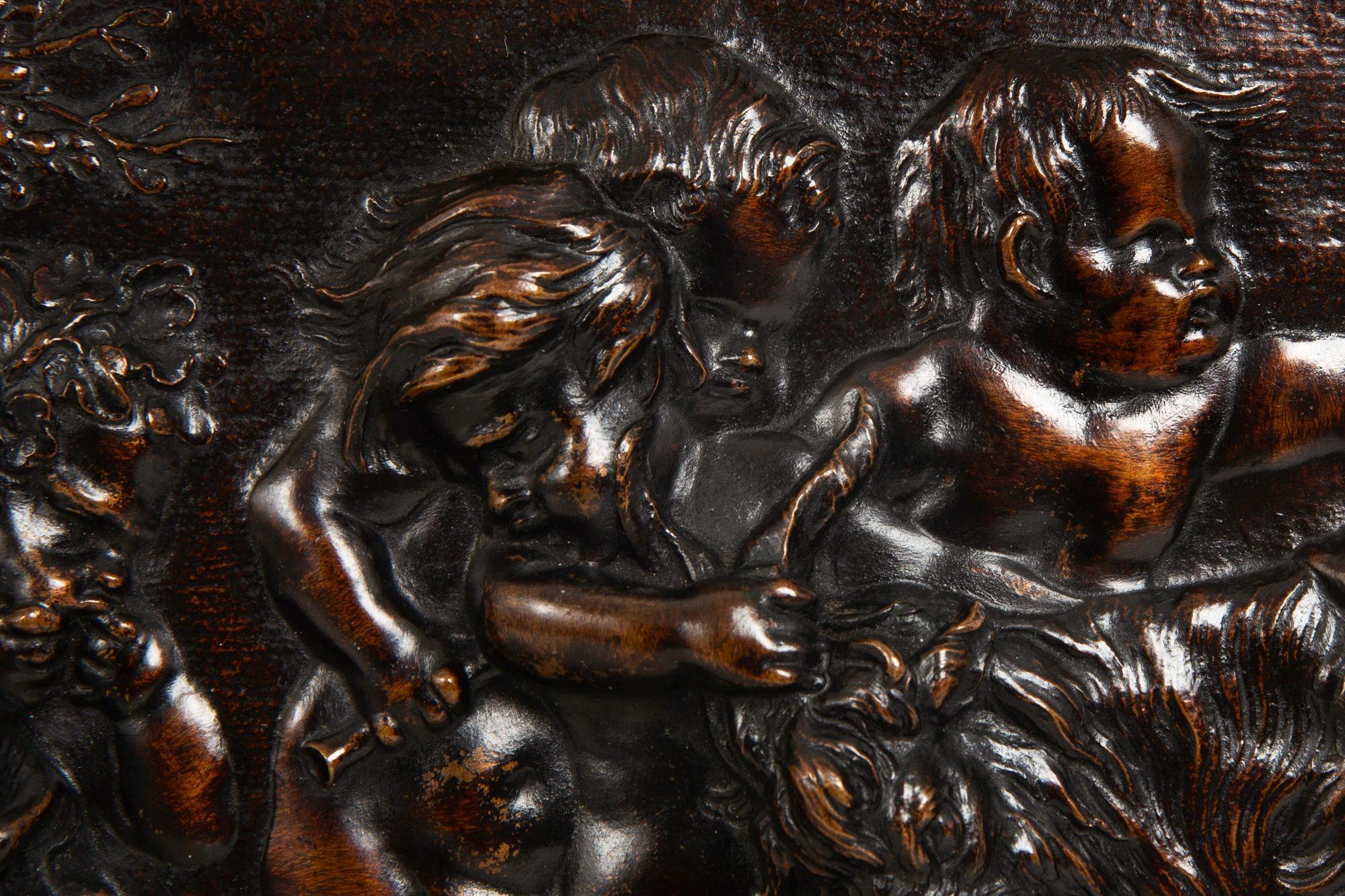 Rara placca Bachanalia del XVIII secolo con Putti che tormentano la capra di Duquesnoy in vendita 4