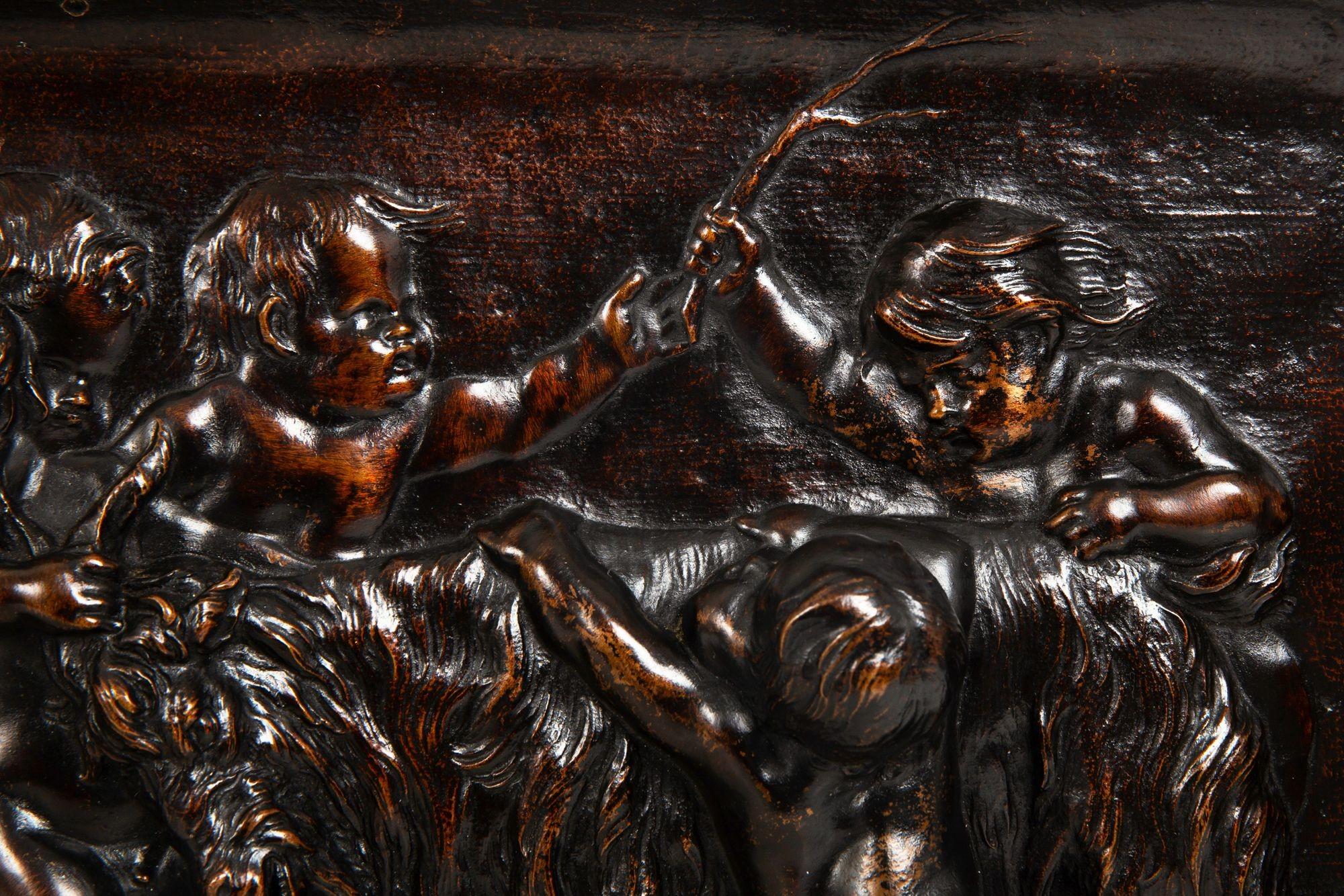 Rara placca Bachanalia del XVIII secolo con Putti che tormentano la capra di Duquesnoy in vendita 5