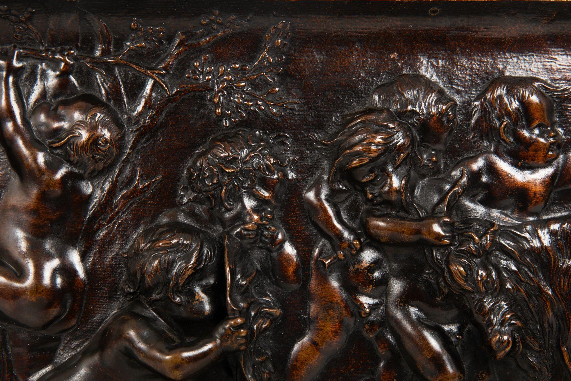 Rara placca Bachanalia del XVIII secolo con Putti che tormentano la capra di Duquesnoy in vendita 2