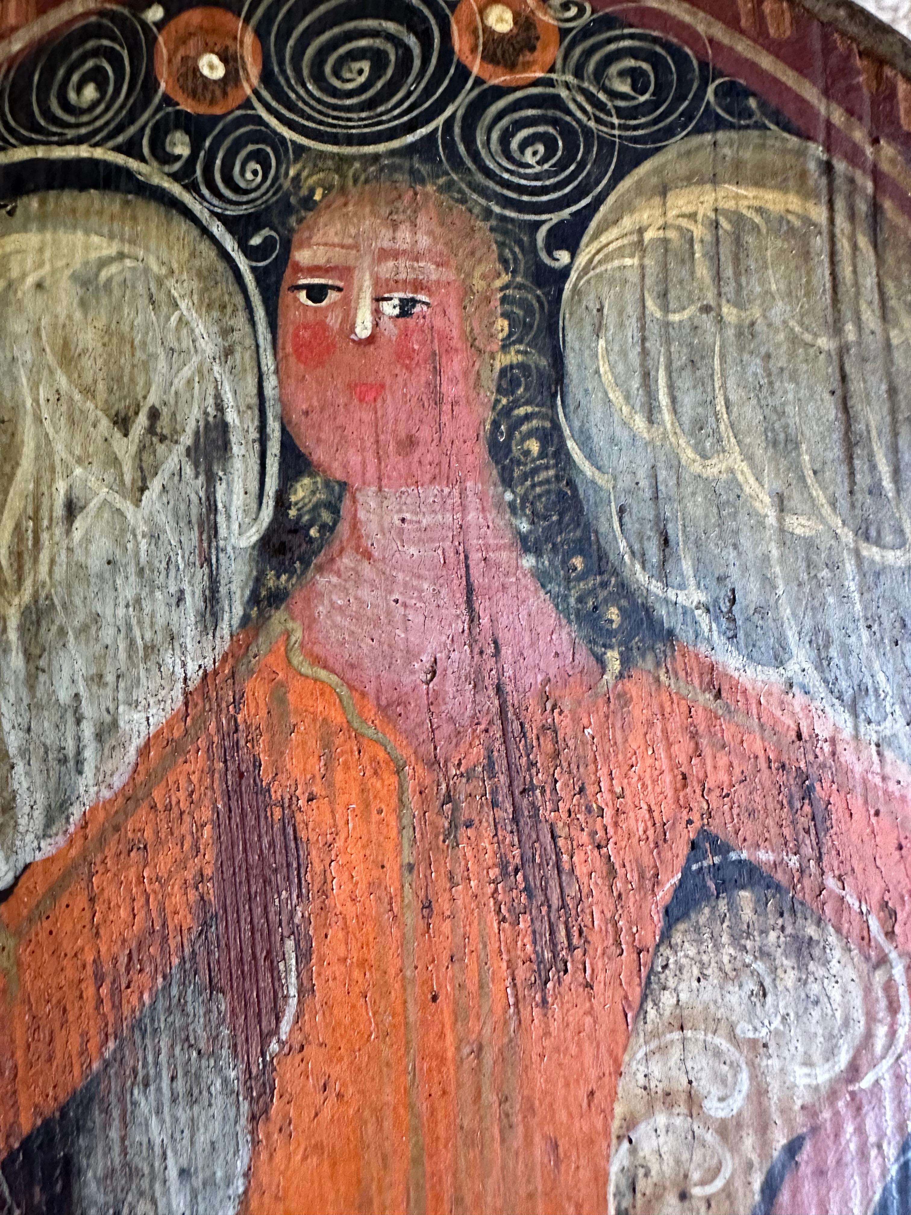 Raro coperchio di cappelliera barocco del XVIII secolo: Decoro autentico con charme angelico in vendita 5