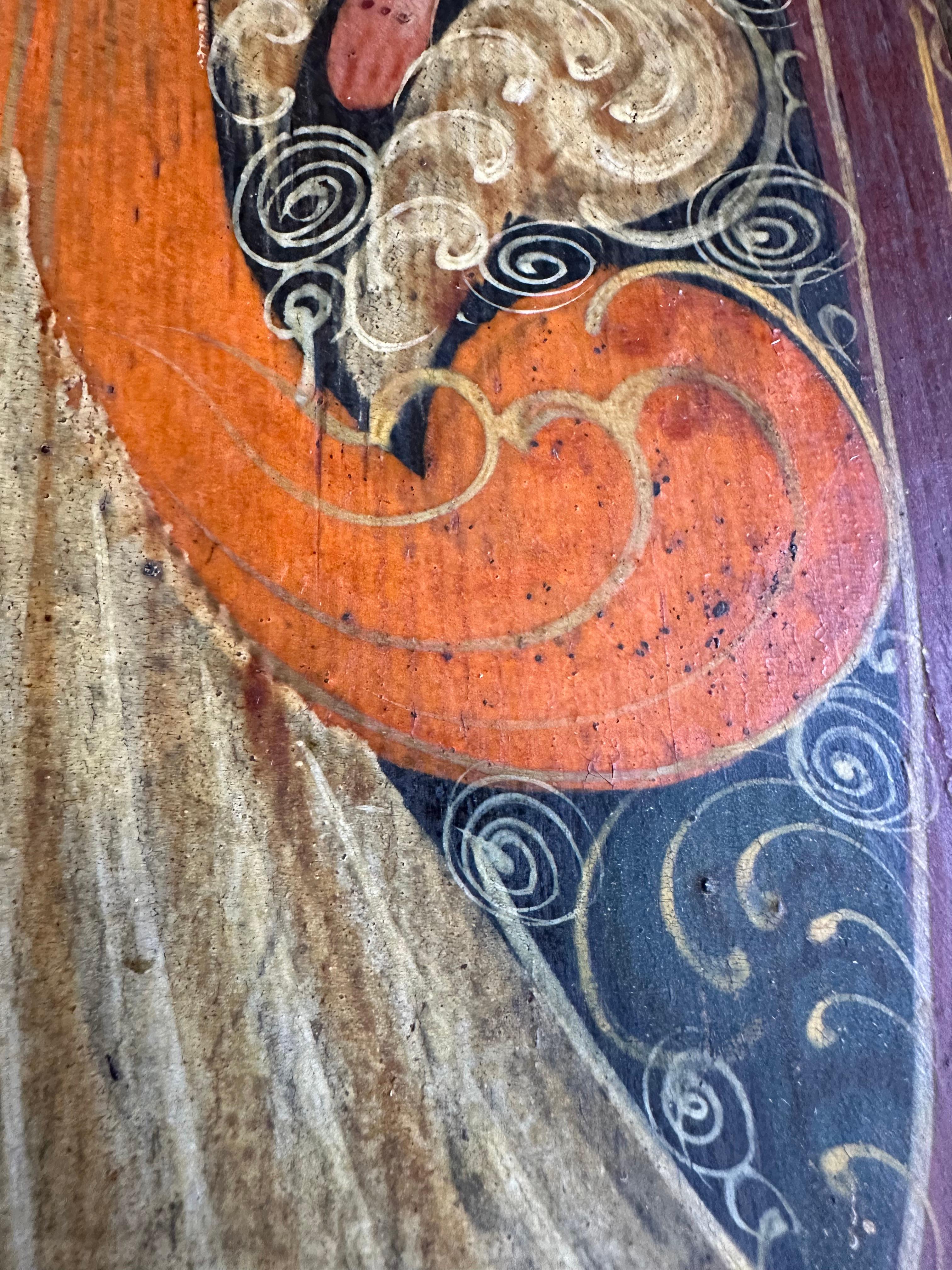 Raro coperchio di cappelliera barocco del XVIII secolo: Decoro autentico con charme angelico in vendita 8
