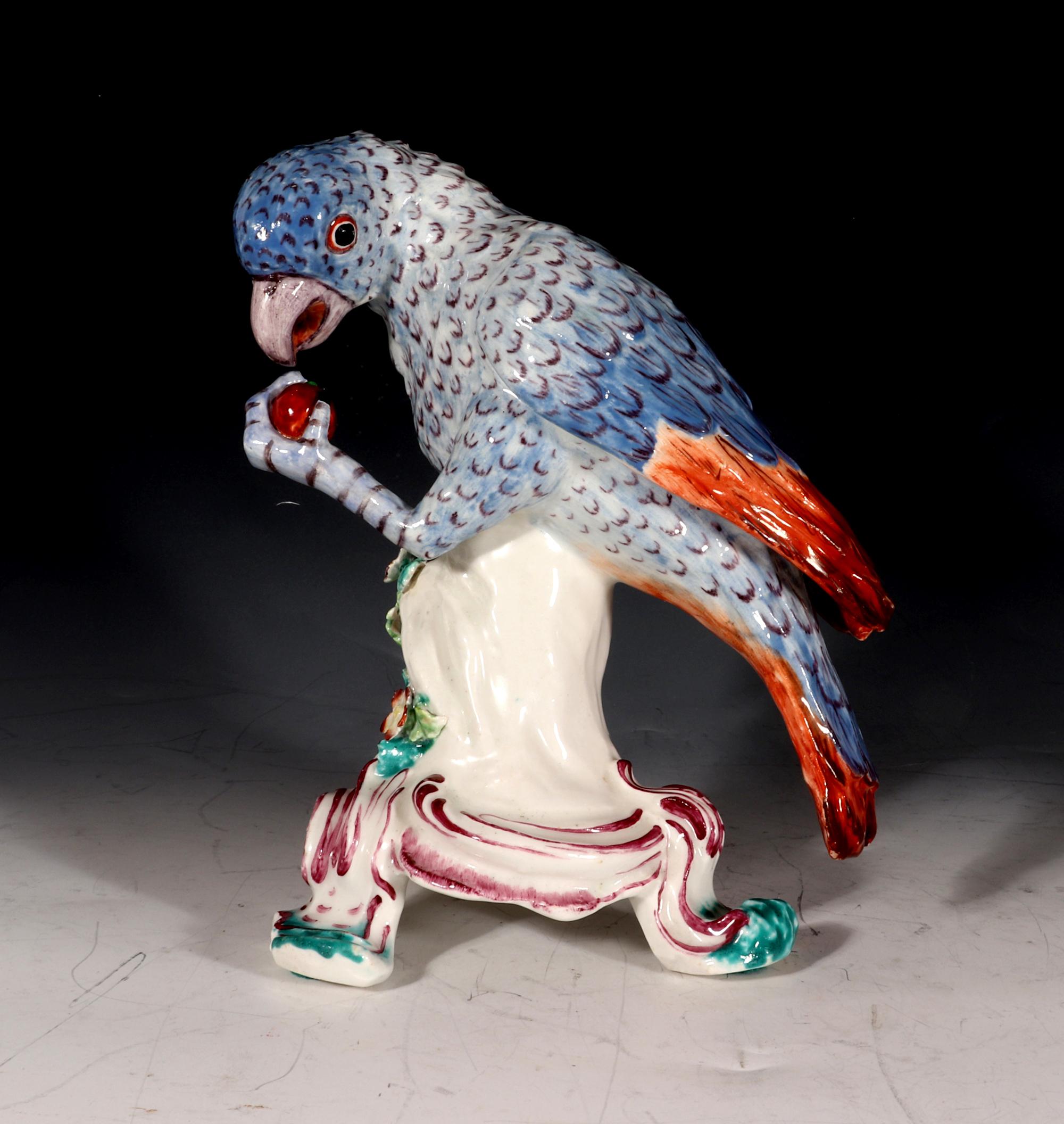 Rare 18th-Century Bow Porcelain Figures of South American Parrots For Sale 5