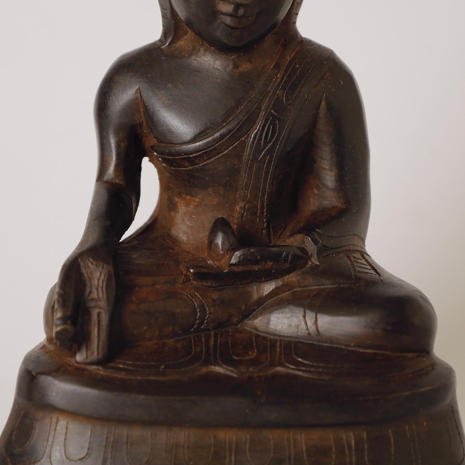 18th Century and Earlier Rare 18th-Century Bronze Buddha Statue – Shan Kingdom, Burma For Sale