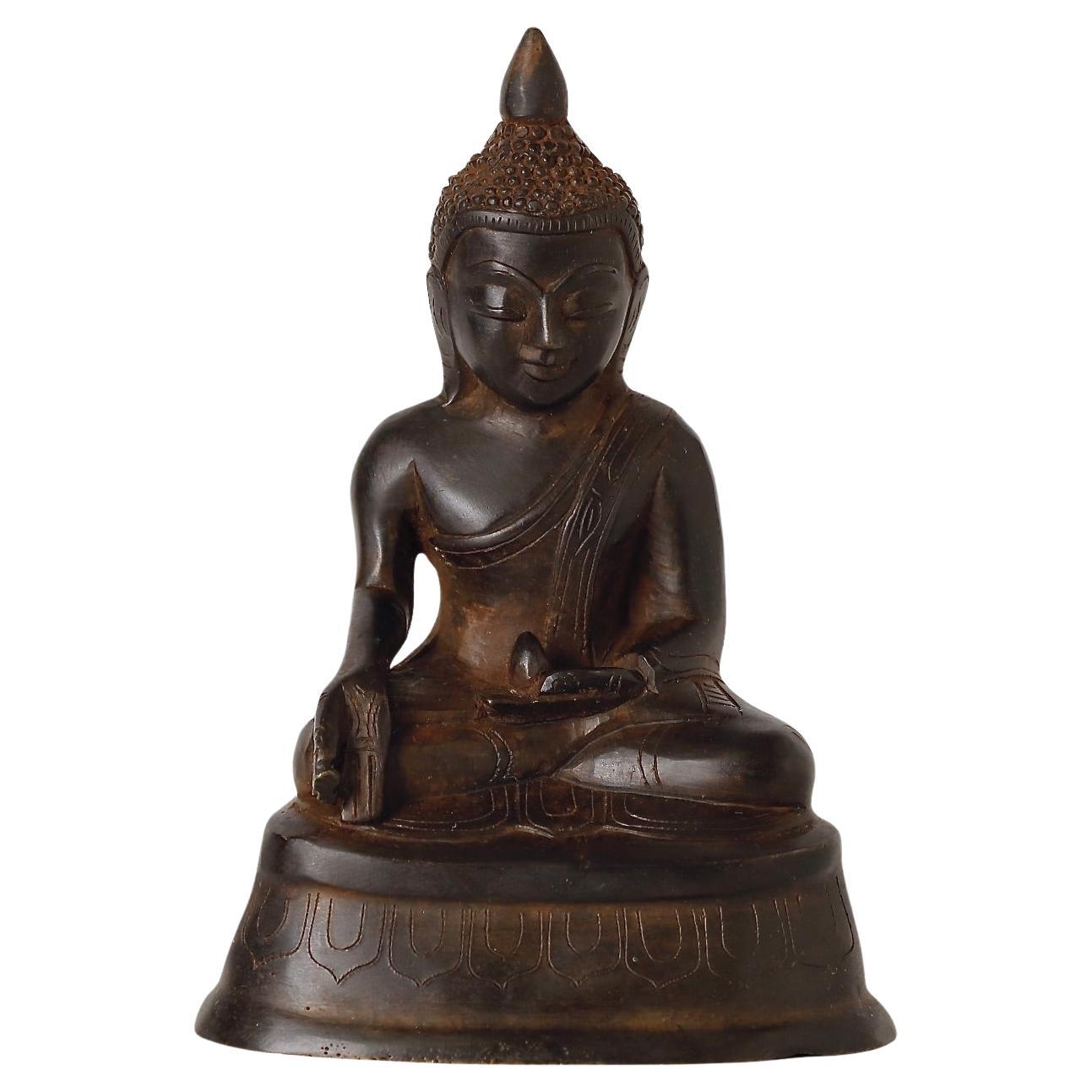 Rare 18th-Century Bronze Buddha Statue – Shan Kingdom, Burma For Sale
