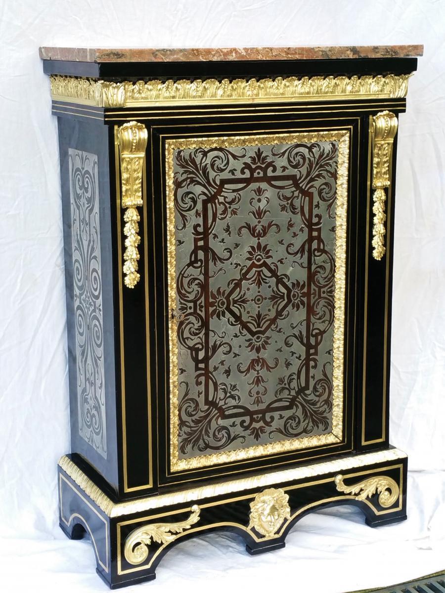Blackened Rare 18th Century Cabinet in Boulle Marquetry, France, circa 1780