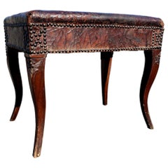 Rare 18th Century Carved Walnut Bench from Provence