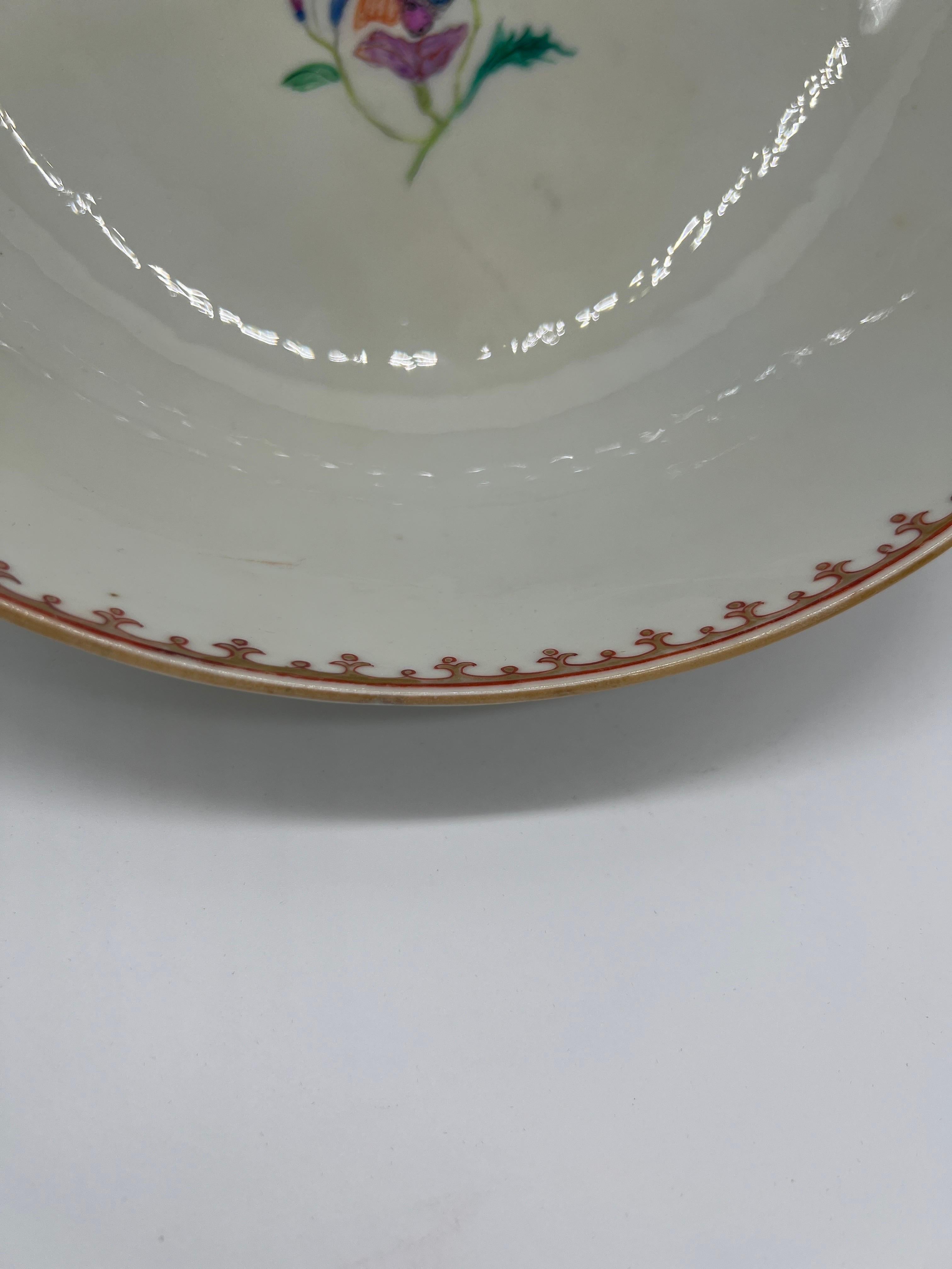 Rare 18th Century Chinese Export Porcelain Erotic Musician Bowl 10.25” 5