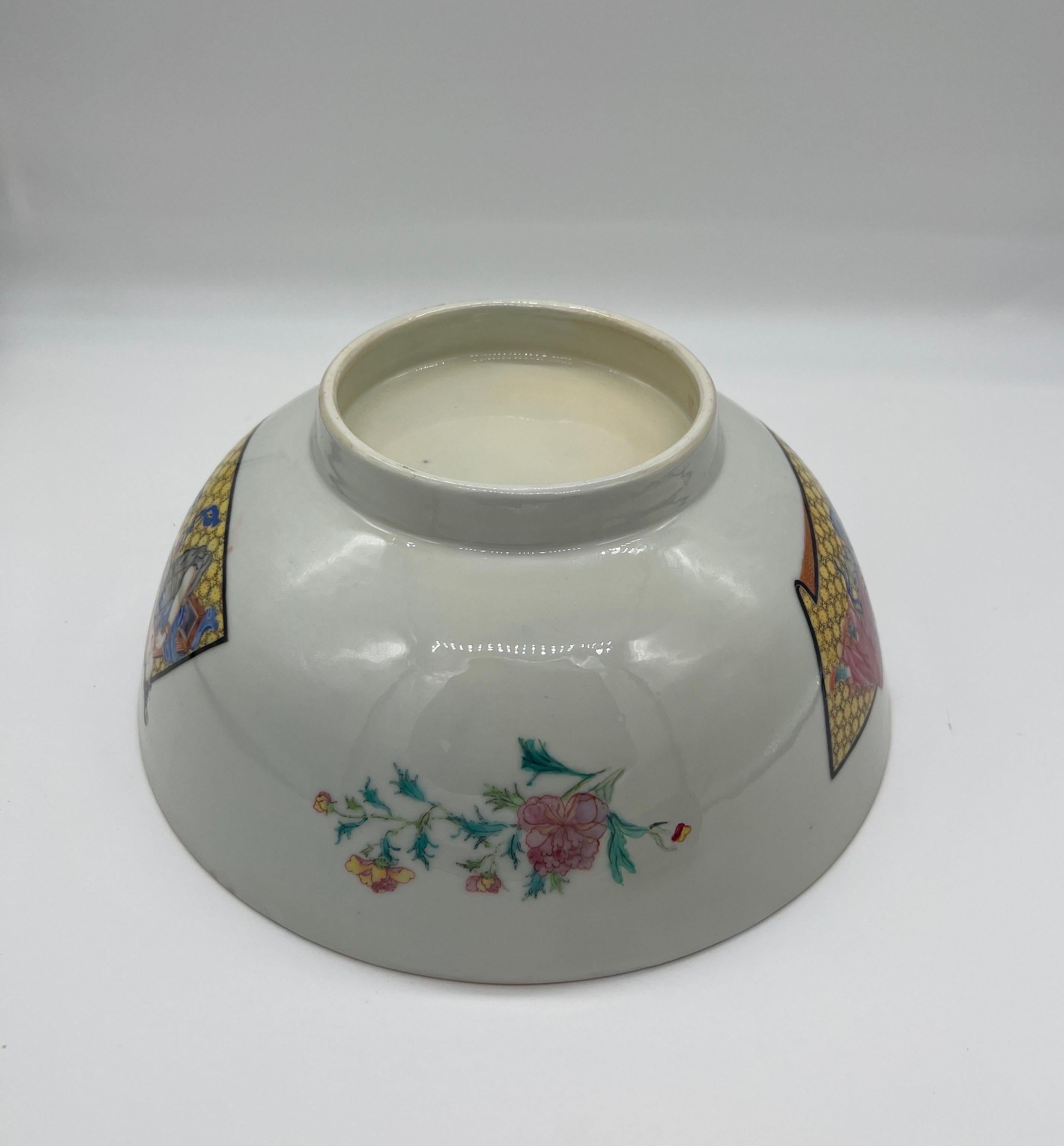 Rare 18th Century Chinese Export Porcelain Erotic Musician Bowl 10.25” 7