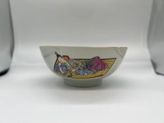 Rare 18th Century Chinese Export Porcelain Erotic Musician Bowl 10.25”