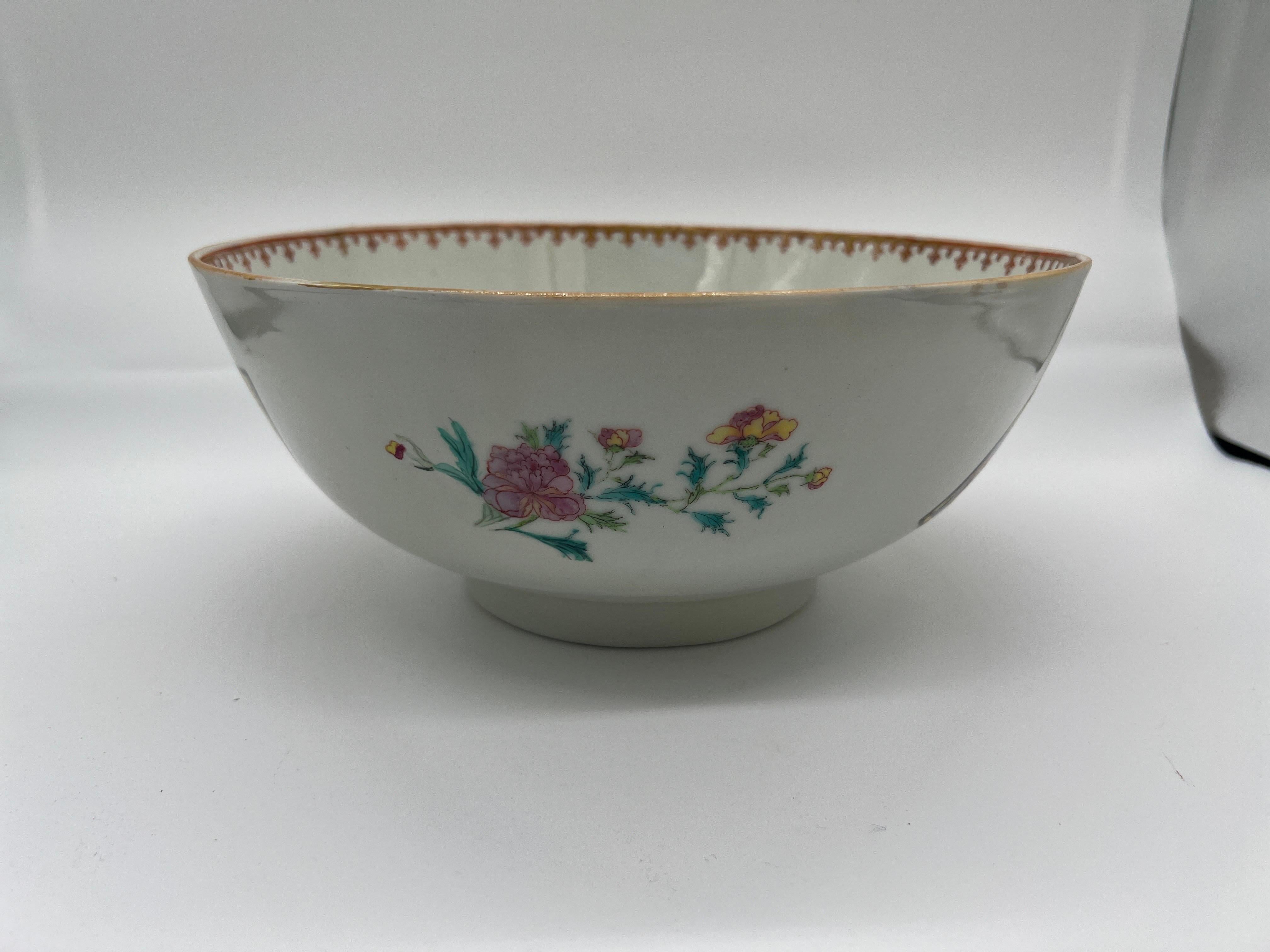 Enamel Rare 18th Century Chinese Export Porcelain Erotic Musician Bowl 10.25”