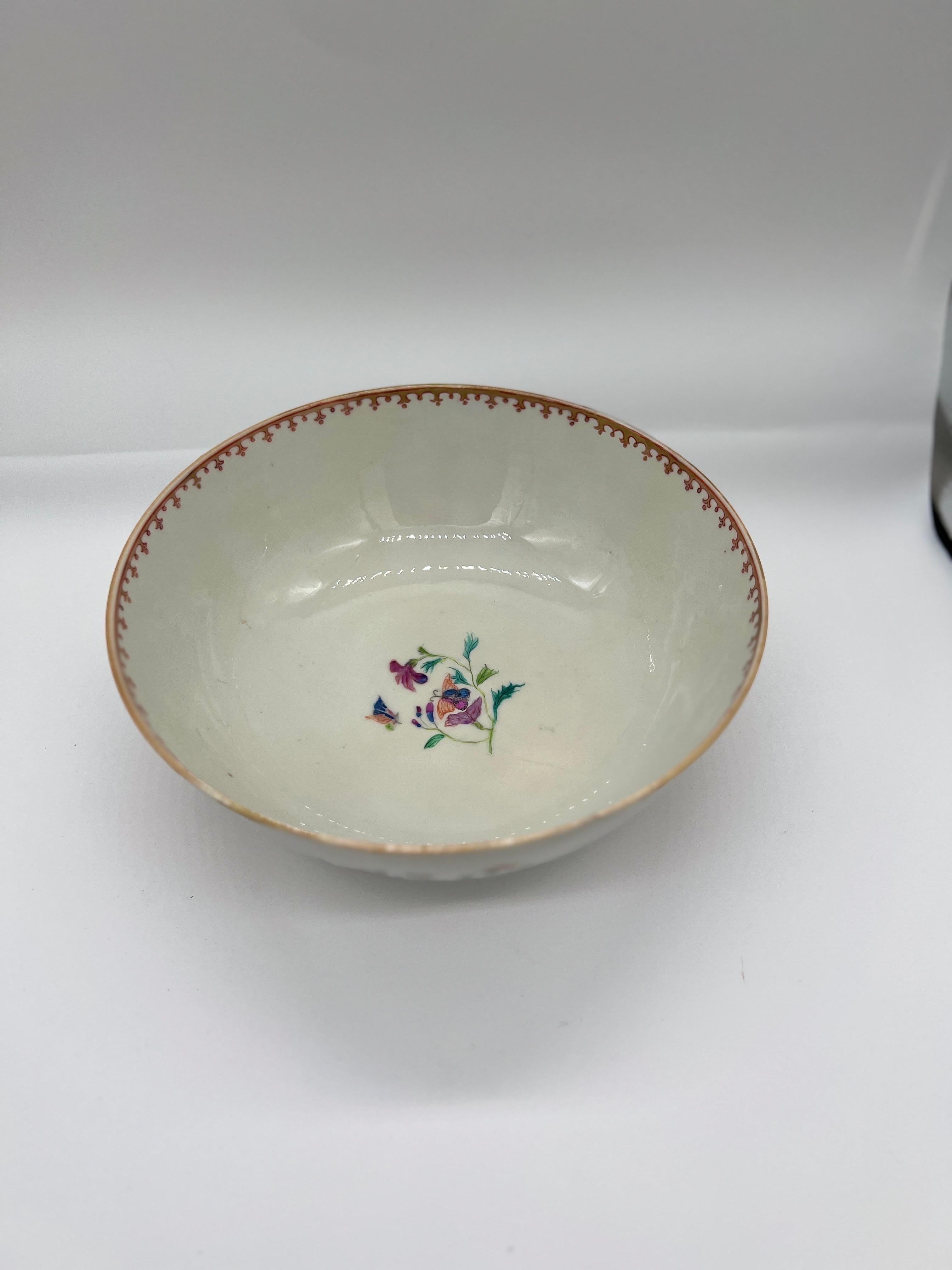 Rare 18th Century Chinese Export Porcelain Erotic Musician Bowl 10.25” 4