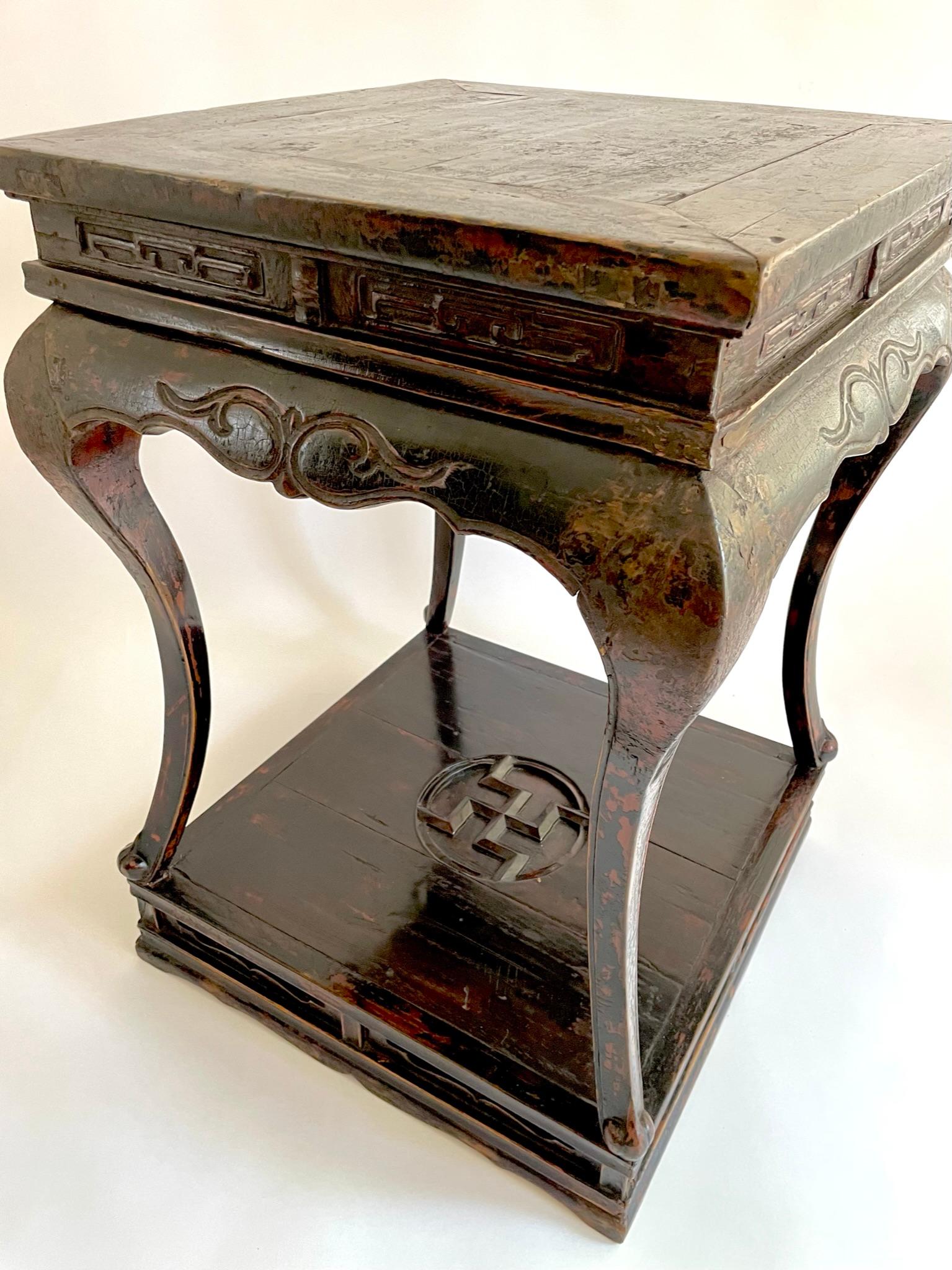 Rare 18th Century Chinese Lacquered Buddhist Incense Table For Sale 5