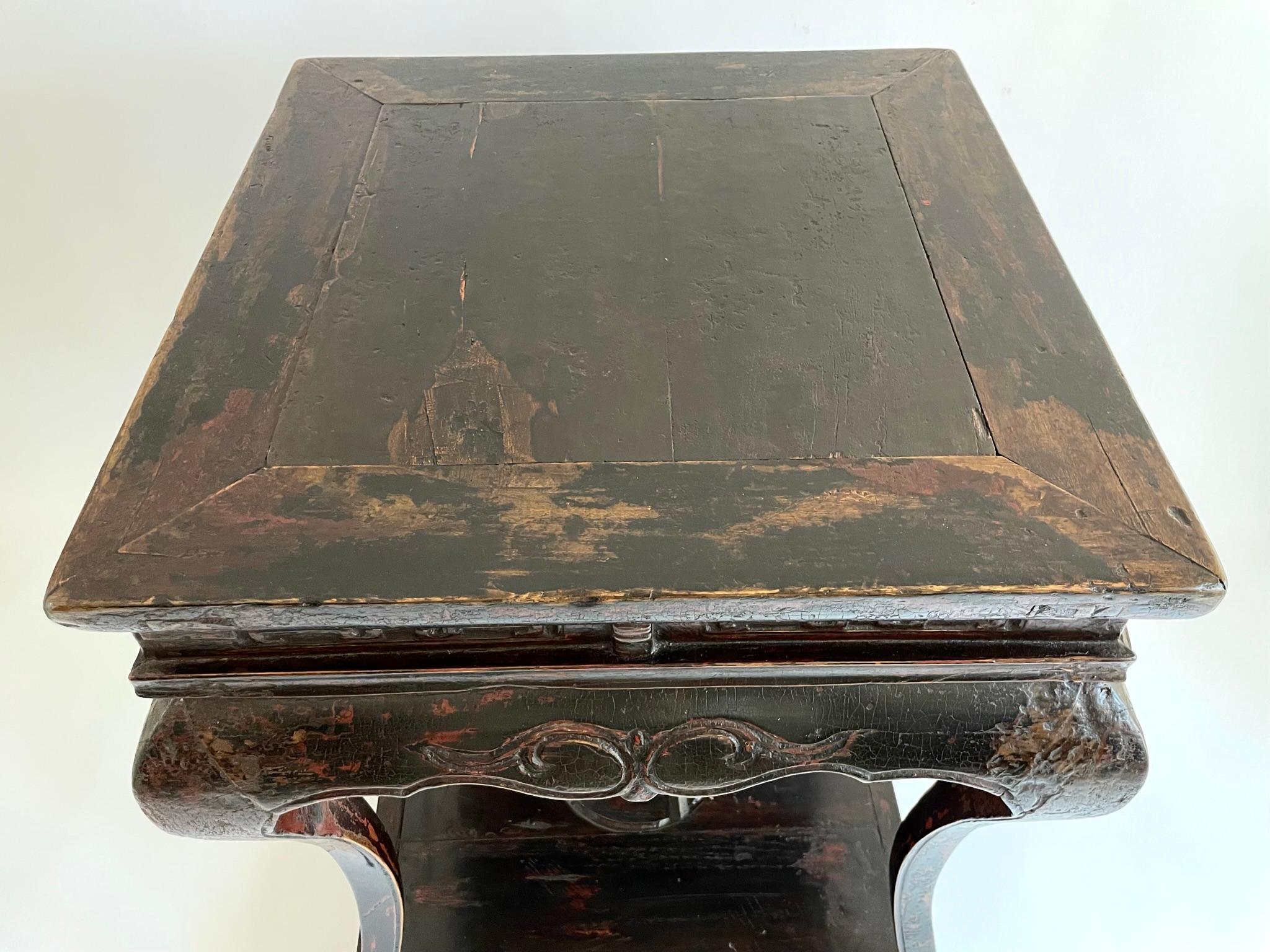 18th Century and Earlier Rare 18th Century Chinese Lacquered Buddhist Incense Table For Sale