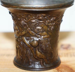 Rare 18th Century circa 1740 Heavy Cast Bronze Pot Decorated with Putti Cherubs