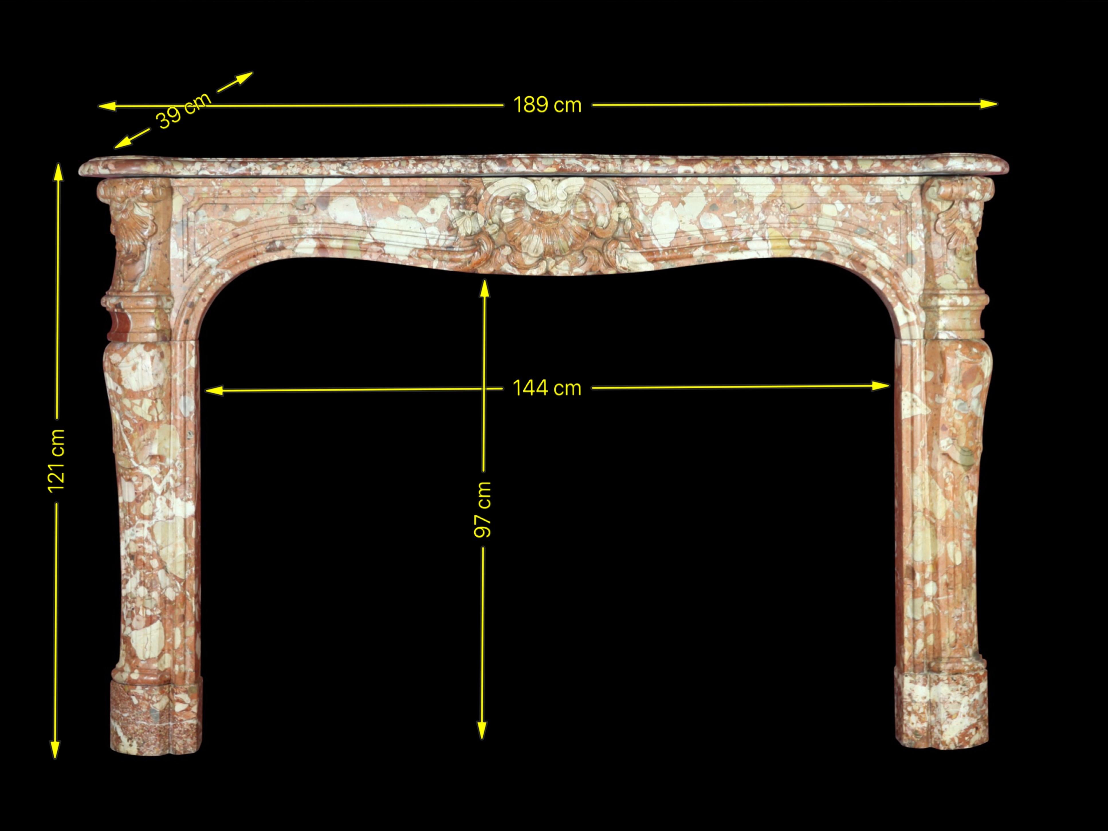 Seltenes Breccia-Marmor-Kamin-Piece aus dem 18. Jahrhundert für Luxury Living (Regency) im Angebot
