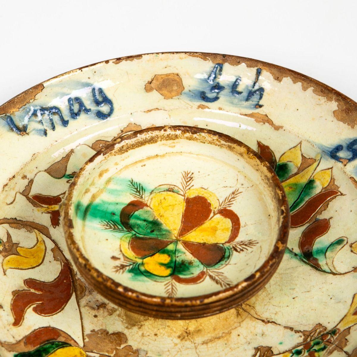 Autre Rare assiette à poisson danoise polychrome du 18ème siècle en vente