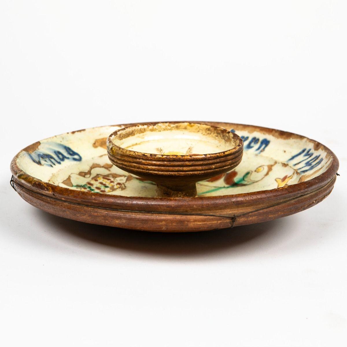 XVIIIe siècle Rare assiette à poisson danoise polychrome du 18ème siècle en vente