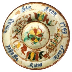 Rare 18th-Century Danish Polychrome Earthenware Fish Plate